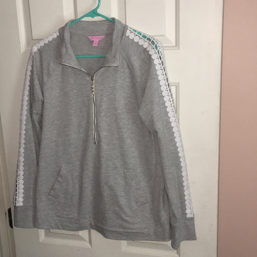 Grey popover with lace